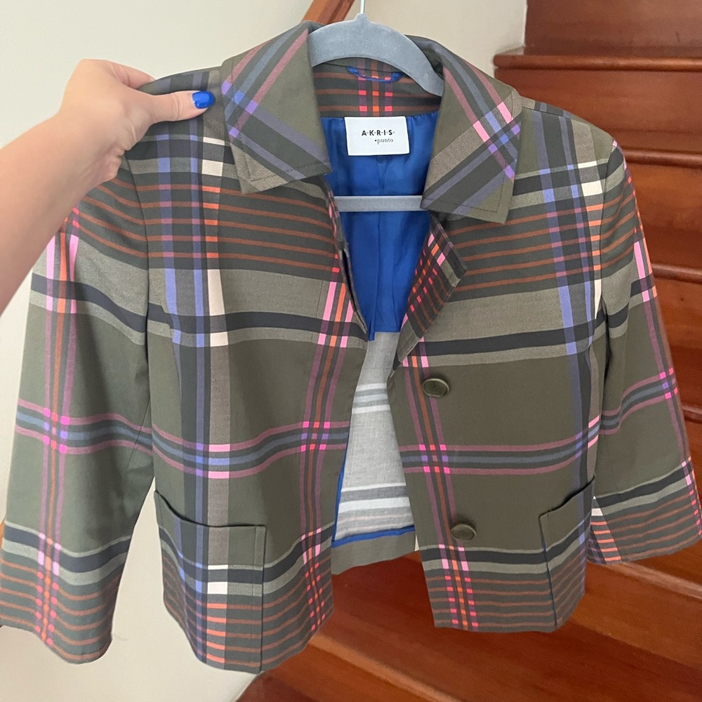 Akris Punto plaid coat